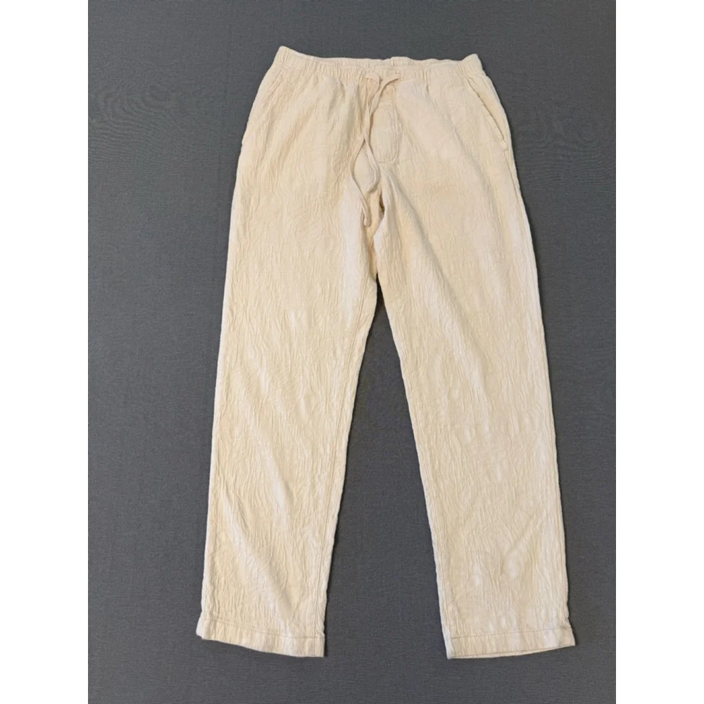 Zara textured pants in ecru linen blend size M